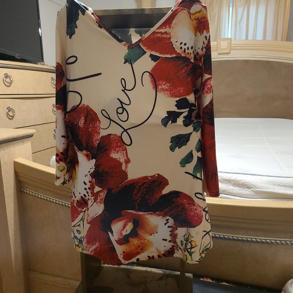 Lilly by Firmiana "L" Love and rose print tunic